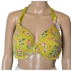 Cacique Lightly Lined T-Shirt bra Front-Close Racerback Underwire floral 44B